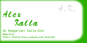 alex kalla business card